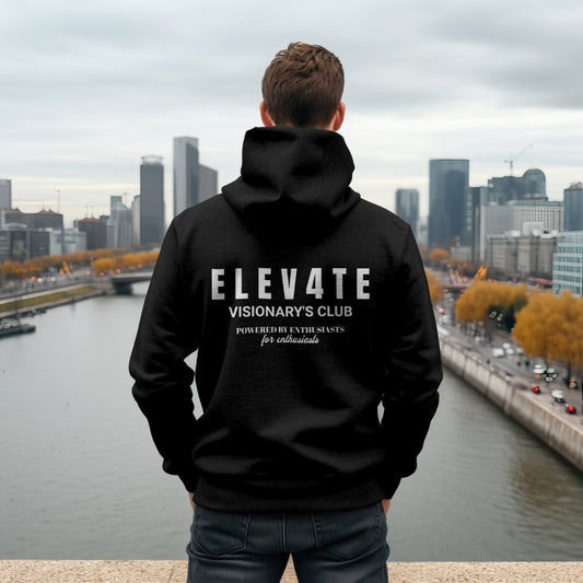 ELEV4TE VISIONARY'S CLUB HOODIE CHARCOAL BLACK